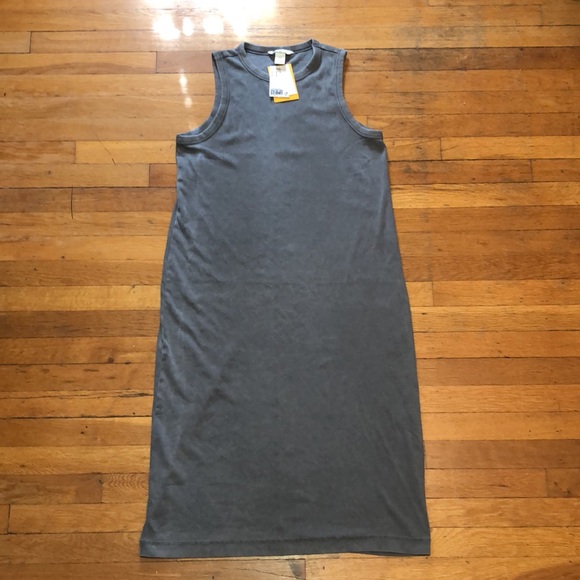 H&M The Ribbed Midi Dress in Grey, size Medium - Picture 6 of 16